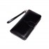LP1782 BK - Unisex Leather Look Zipped Long Purse Black