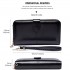 LP1782 BK - Unisex Leather Look Zipped Long Purse Black