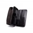 LP1782 BK - Unisex Leather Look Zipped Long Purse Black