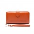LP1782 BN - Unisex Leather Look Zipped Long Purse Brown