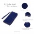 LP1782 NY - Unisex Leather Look Zipped Long Purse Navy