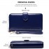 LP1782 NY - Unisex Leather Look Zipped Long Purse Navy