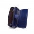 LP1782 NY - Unisex Leather Look Zipped Long Purse Navy