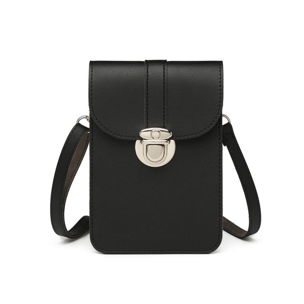 LP2034 - Miss Lulu Multi Use Purse Clutch Mini Shoulder Bag - Black