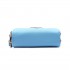 LP6680 - Miss Lulu Leather Look Double Zipped Coin Purse Sky  Blue