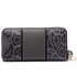 LP6681 - Miss Lulu Snake Print Panel Long Purse Grey
