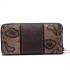 LP6681 - Miss Lulu Snake Print Panel Long Purse Coffee