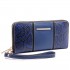 LP6681 - Miss Lulu Snake Print Panel Long Purse Navy