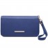 LP6683 - Miss Lulu Women Leather Look Double Zipped Long Purse Blue