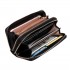 LP6683 - Miss Lulu Women Leather Look Double Zipped Long Purse Black
