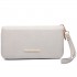 LP6683 - Miss Lulu Women Leather Look Double Zipped Long Purse Grey