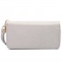 LP6683 - Miss Lulu Women Leather Look Double Zipped Long Purse Grey