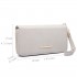 LP6683 - Miss Lulu Women Leather Look Double Zipped Long Purse Grey