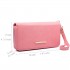 LP6683 - Miss Lulu Women Leather Look Double Zipped Long Purse Pink
