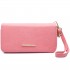 LP6683 - Miss Lulu Women Leather Look Double Zipped Long Purse Pink