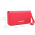 LP6683 - Miss Lulu Women Leather Look Double Zipped Long Purse Red