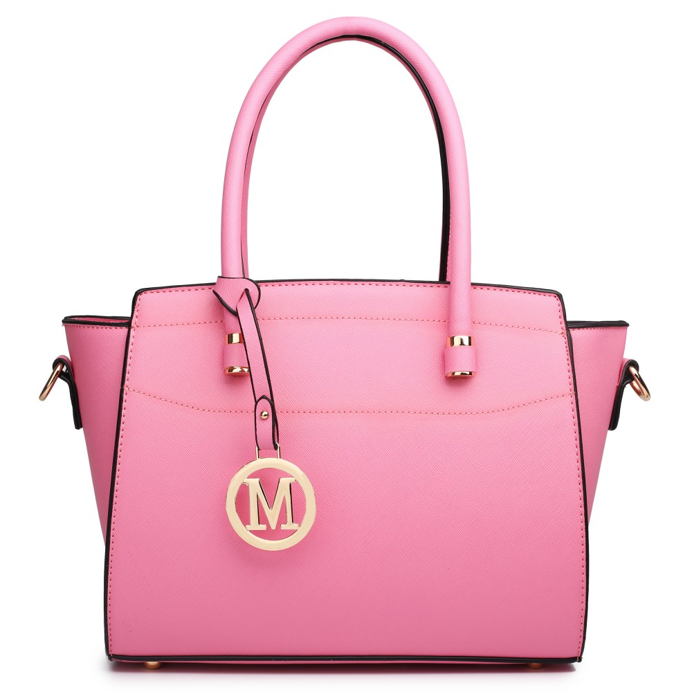 LT1625 Miss Lulu Leather Look Classic Shoulder Bag Pink