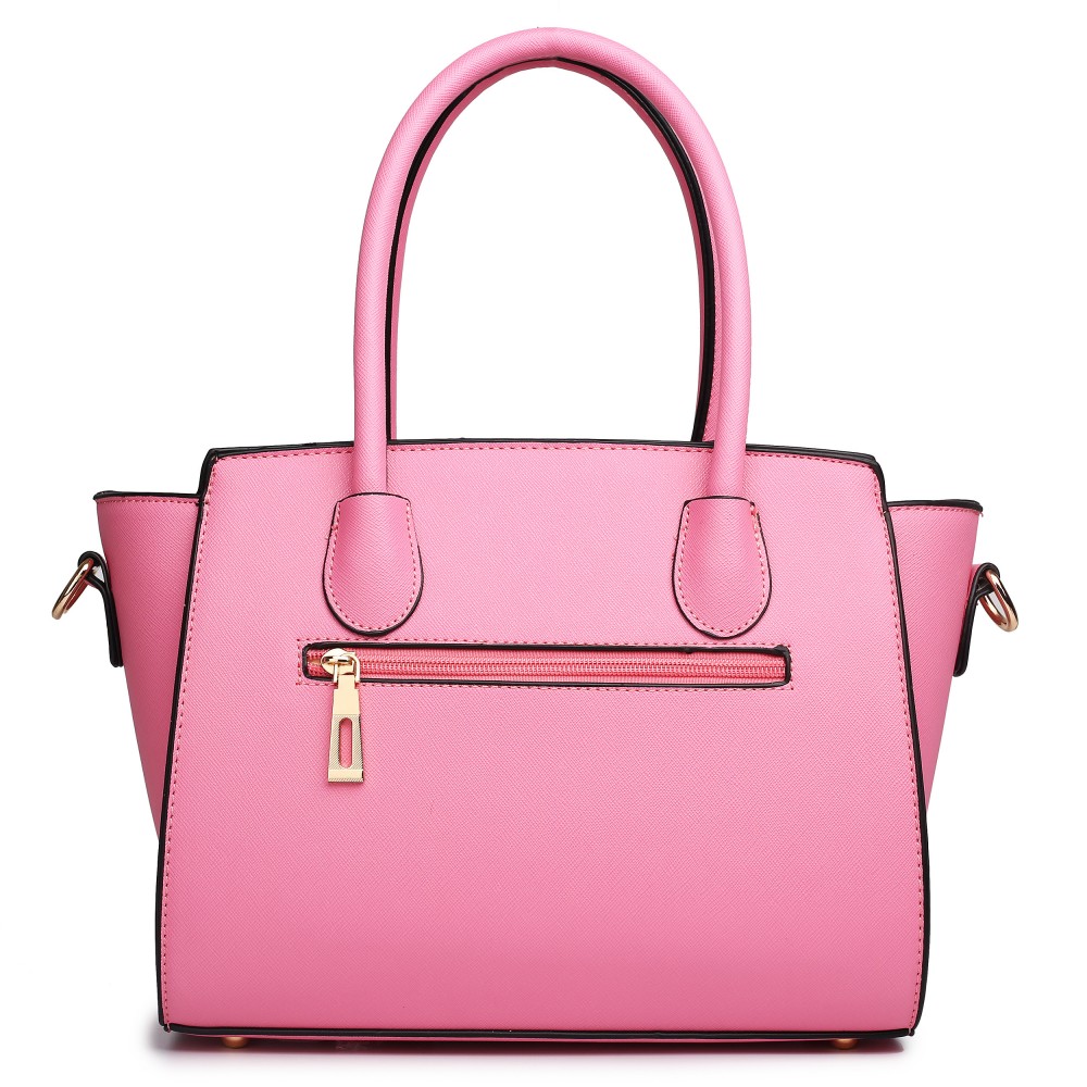 LT1625 - Miss Lulu Leather Look Classic Shoulder Bag Pink