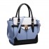 LT1646 - Miss Lulu Leather Look Padlock Tote Handbag Blue