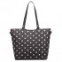 LT1653 - Miss Lulu Leather Look and Matte Oilcloth Polka Dot Tote Bag Black