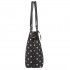 LT1653 - Miss Lulu Leather Look and Matte Oilcloth Polka Dot Tote Bag Black