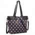 LT1653 - Miss Lulu Leather Look and Matte Oilcloth Polka Dot Tote Bag Purple