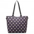 LT1653 - Miss Lulu Leather Look and Matte Oilcloth Polka Dot Tote Bag Purple