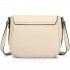LT1662 - Miss Lulu Leather Look Cross Body Saddle Bag Beige