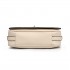 LT1662 - Miss Lulu Leather Look Cross Body Saddle Bag Beige