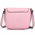 LT1662 - Miss Lulu Leather Look Cross Body Saddle Bag Pink