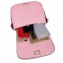 LT1662 - Miss Lulu Leather Look Cross Body Saddle Bag Pink