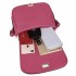 LT1662 - Miss Lulu Leather Look Cross Body Saddle Bag Plum