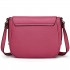 LT1662 - Miss Lulu Leather Look Cross Body Saddle Bag Plum