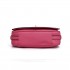 LT1662 - Miss Lulu Leather Look Cross Body Saddle Bag Plum