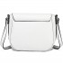 LT1662 - Miss Lulu Leather Look Cross Body Saddle Bag White