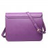 LT1665 - Miss Lulu Plain Leather Look School Work Satchel Purple