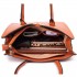 LT1666 - Miss Lulu Split Front Design Medium Tote Handbag Brown