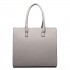 LT1666- Miss Lulu Split Front Design Medium Tote Handbag Grey