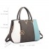 LT1701 - Miss Lulu Colour Block Panel Shoulder Bag Blue