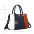 LT1701 - Miss Lulu Colour Block Panel Shoulder Bag Brown
