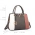LT1701 - Miss Lulu Colour Block Panel Shoulder Bag Pink