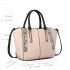 LT1703 - Miss Lulu Snake Skin Stripe Panel Shoulder Bag Beige