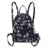 LT1704 - Miss Lulu Matte Oilcloth Small Fashion Bird Print Backpack Navy
