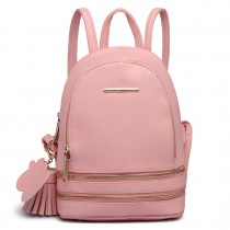 LT1705 - Miss Lulu Leather Look Small Fashion Backpack Pink