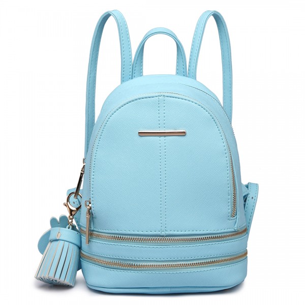LT1705 - Miss Lulu PU Leather Look Small Fashion Backpack - Blue