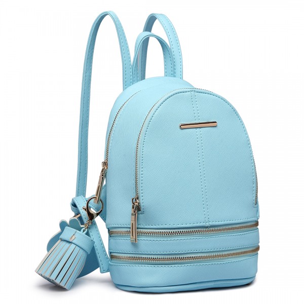 LT1705 - Miss Lulu PU Leather Look Small Fashion Backpack - Blue