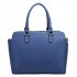 LT1706 - Miss Lulu Structured Classic Multi Compartment Shoulder Bag Navy