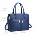 LT1706 - Miss Lulu Structured Classic Multi Compartment Shoulder Bag Navy