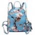 LT1707 - Miss Lulu Leather Look Small Fashion Floral Backpack Blue