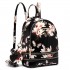 LT1707 - Miss Lulu Leather Look Small Fashion Floral Backpack Black